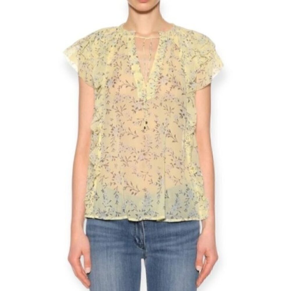 Ulla Johnson Rooney Acacia Ruffle Blouse, Size 2